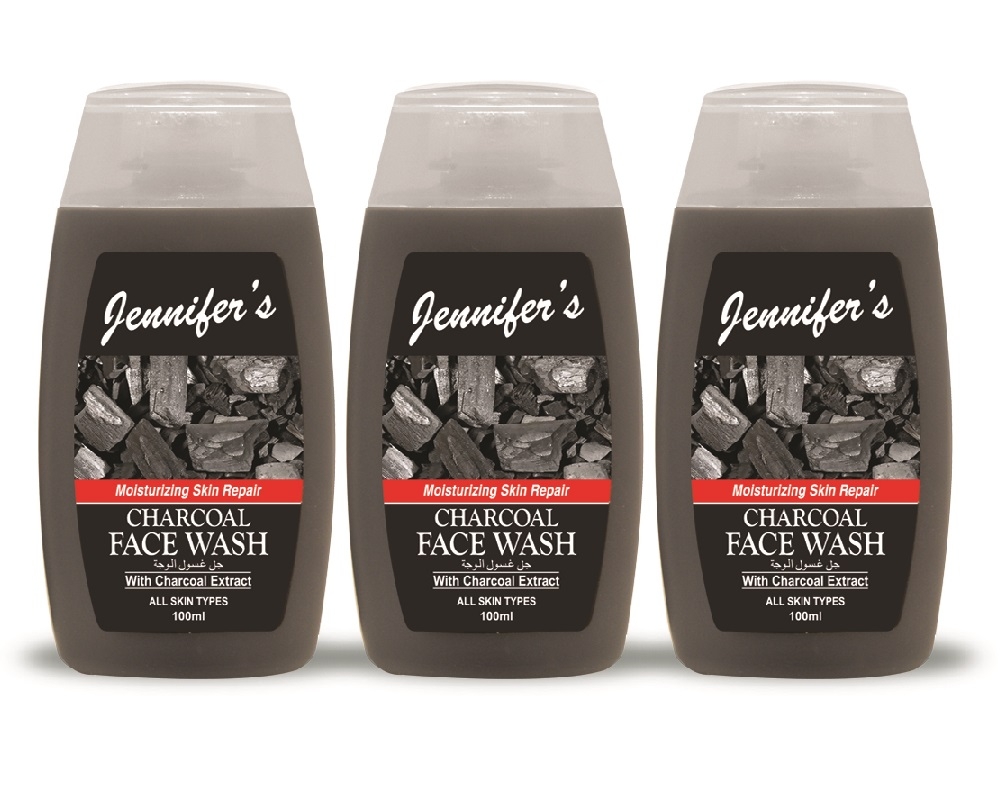 Jennifer's - Face Wash Charcoal, 100ml (Triple Pack)