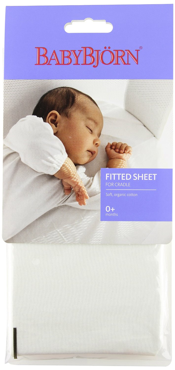 BabyBjörn, Fitted Organic Sheet For Cradle - White