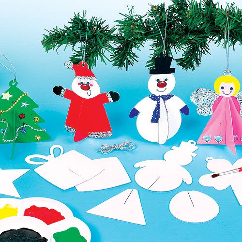 Baker Ross - 3D Christmas Hanging Decorations - Pack of 12