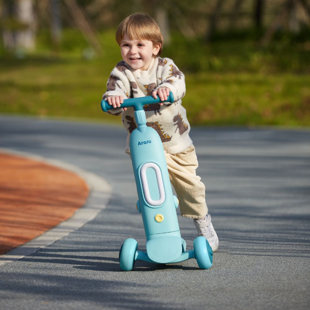 Arolo - Kids Ride Scoot and Slide Scooter - Blue
