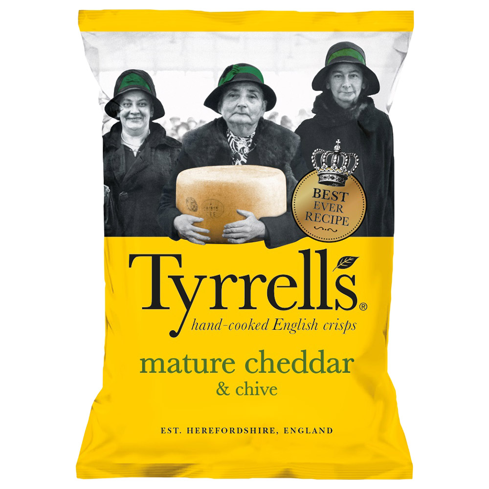 Tyrrells - Mature Cheddar & Chives Crisps 150g