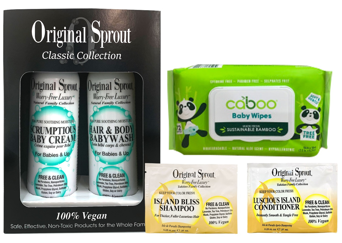 اوريجينال سبراوت - كريم الأطفال سكرامشس 12 أوقية+غسول الشعر والجسم 2في1+مناديل مبللة+شامبو+ بلسم مجاناً