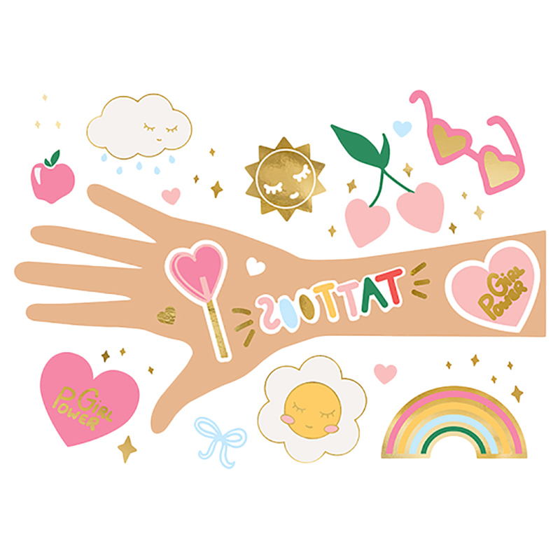 Party Deco - Temporary Tattoos Daisy Mix - Pink