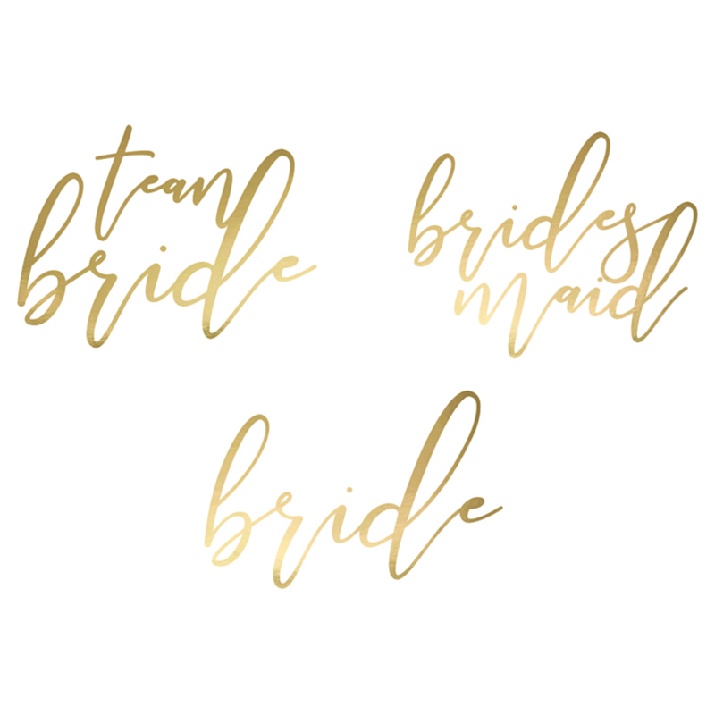 Party Deco - Bachelorette Party Temporary Tattoos - Gold