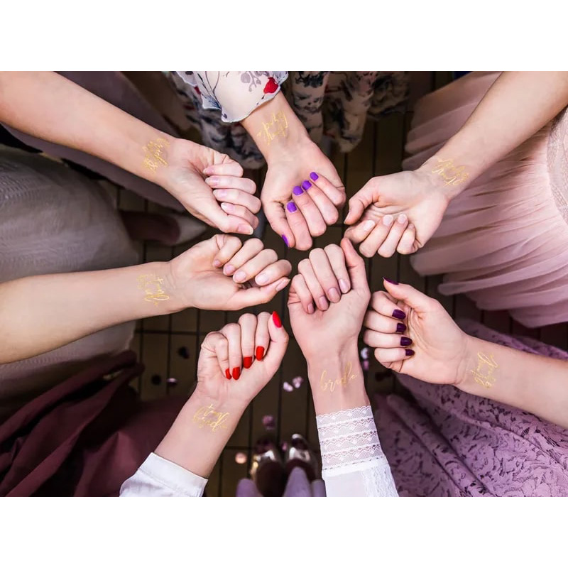 Party Deco - Bachelorette Party Temporary Tattoos - Gold