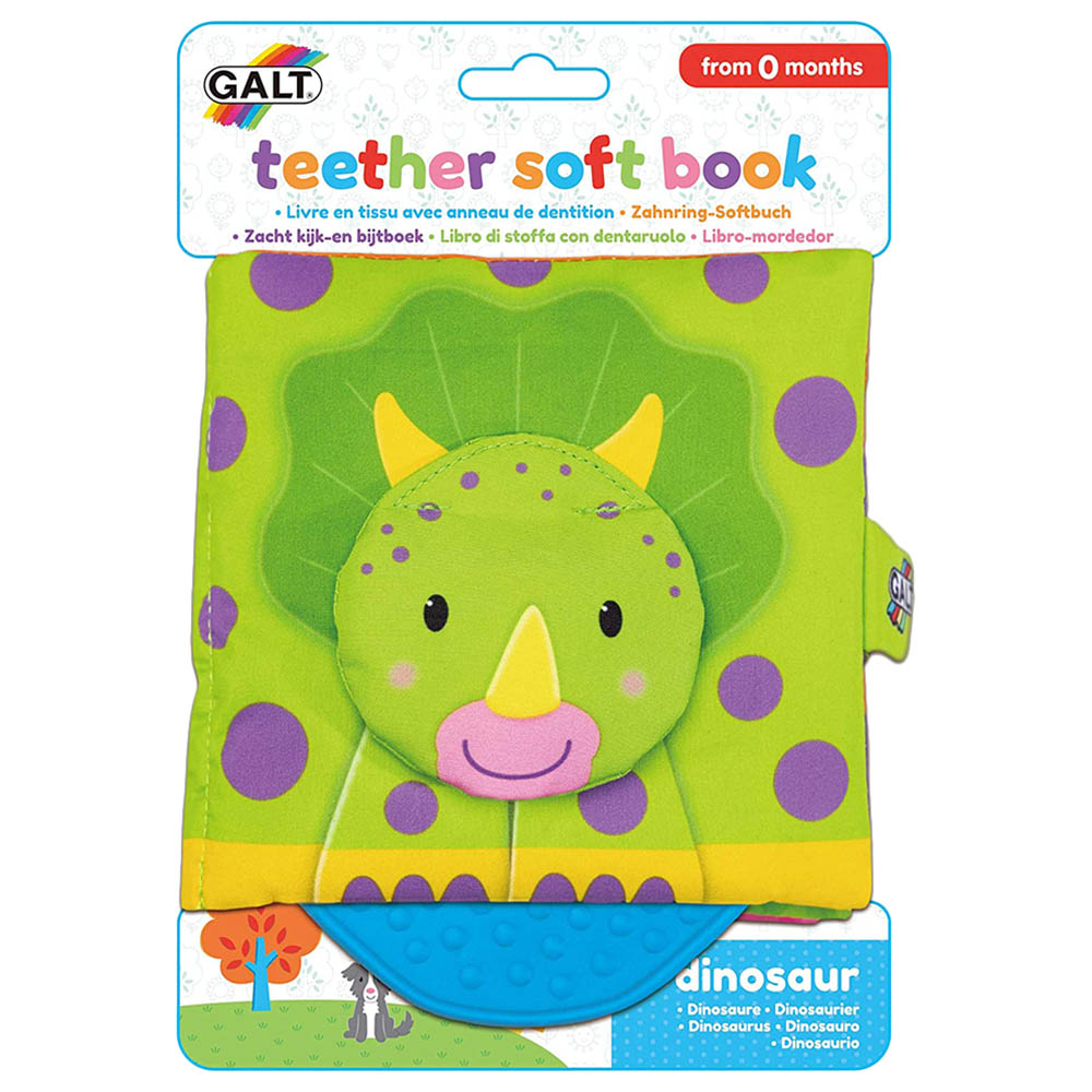 Galt Toys - Teether Soft Book - Dinosaur