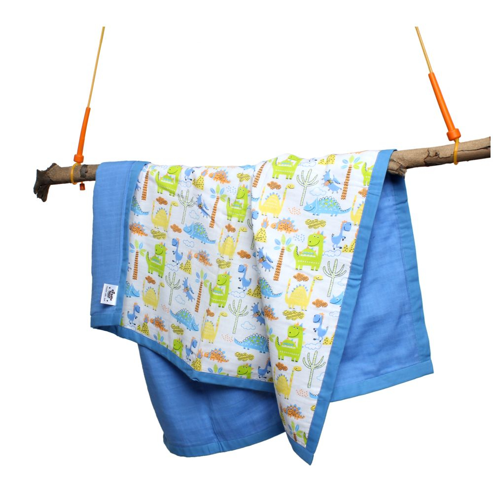 Cradle Togs - Muslin Baby Blanket 100% Organic Cotton - Blue