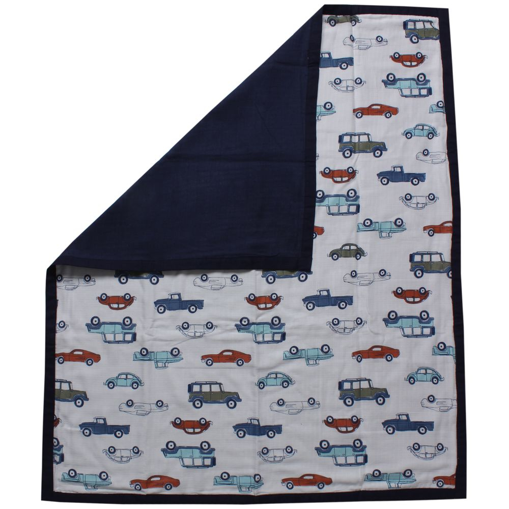 Cradle Togs - Muslin Baby Blanket 100% Organic Cotton - Navy