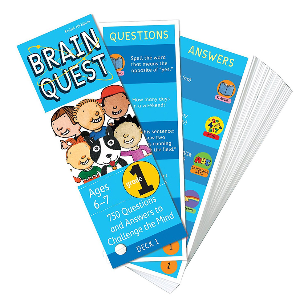 كتاب البطاقات Grade 1 750 Questions and Answers 4th Edition من ماركة برين كويست