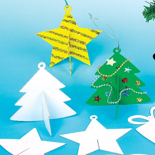 Baker Ross - 3D Christmas Hanging Decorations - Pack of 12