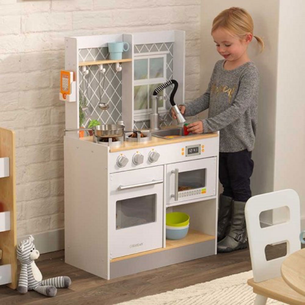 KidKraft - Let's Cook Wooden Play Kitchen - Kitchen Playset