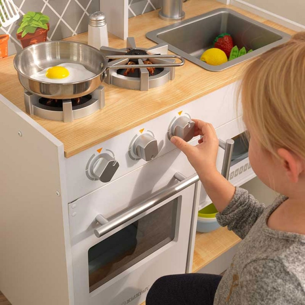 KidKraft - Let's Cook Wooden Play Kitchen - Kitchen Playset