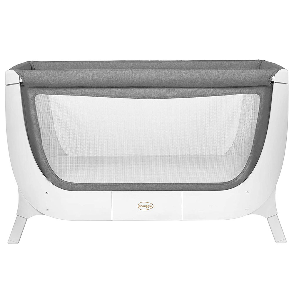 شنجل - مجموعة مهد سرير المواليد+عدة التحويل - رمادي غامق