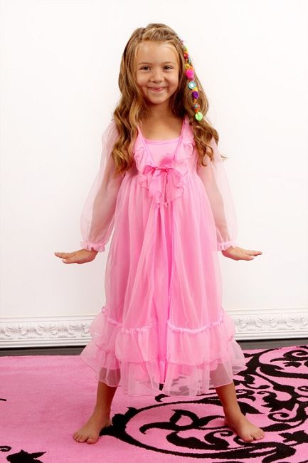 Laura Dare 2pc Bubblegum Pink Frilly Peignoir Set 