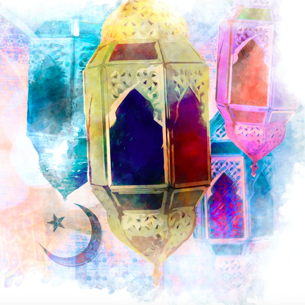 Pinak - Eid Card - Lantern & Moon