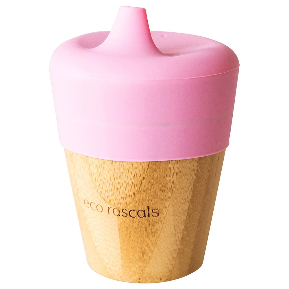 Eco Rascals 190ml Cup, Detachable Silicone Sippy Feeder Pink