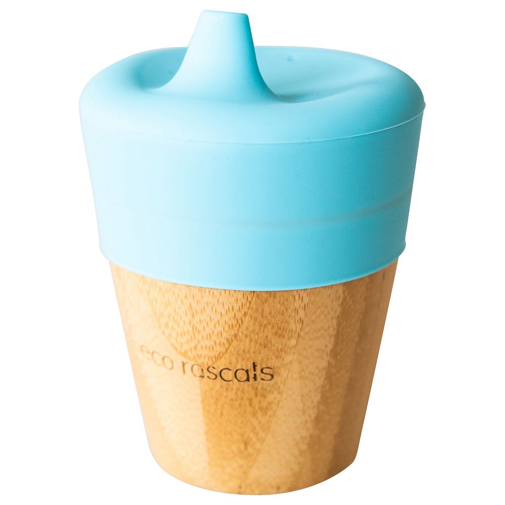 Eco Rascals 190ml Cup, Detachable Silicone Sippy Feeder Blue