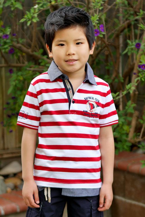 مايورال تي شيرت مخطط طبقتين أحمر وأبيض