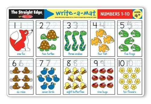 Melissa & Doug Numbers 1-10 Write-A-Mat (Bundle of 6)