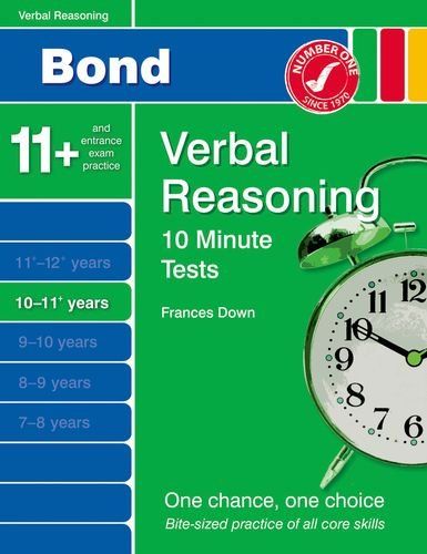 كتاب الامتحانات لمدة 10 دقائق لتفكير المنطقي  "Oxford Books Bond 10 Minute Tests Verbal Reasoning 10 11" من كتب اكسفورد