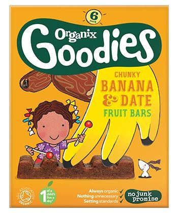 Organix Goodies Chunky Fruit Bar Banana & Date 6x17g