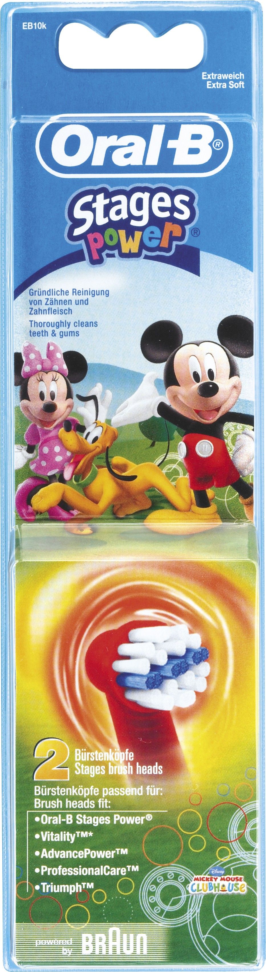 Oral-B EB10-2K-Micky-Mouse Kids Replacement Toothbrush Heads