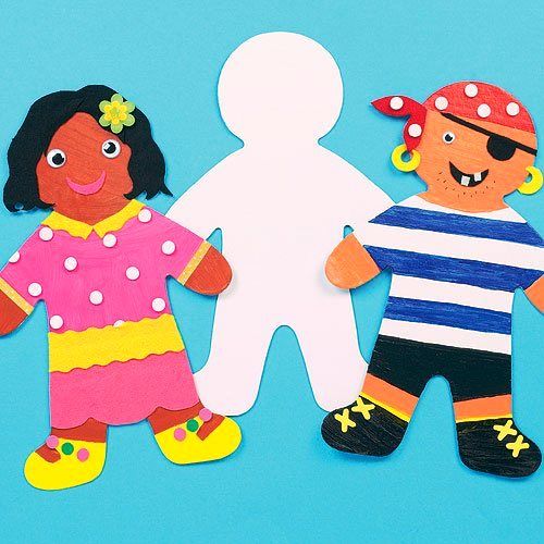 Baker Ross Large Person Card Shapes (Pack of 12)