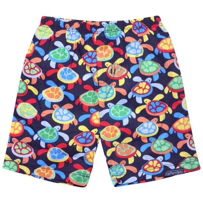 JoJo Boys' Swim Shorts Navy Turtle