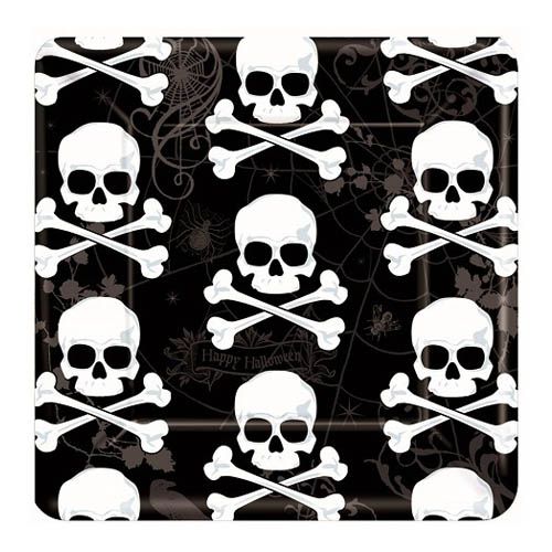 Midnight Dreary Square Plates 7 inch