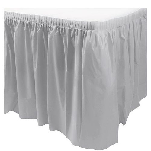 Silver Plastic Table Skirt