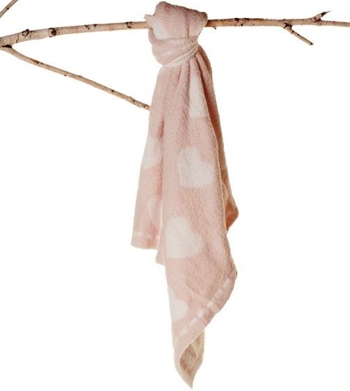 Barefoot Dreams® CozyChic® Dream Receiving Blanket - Hearts (Pink/White)