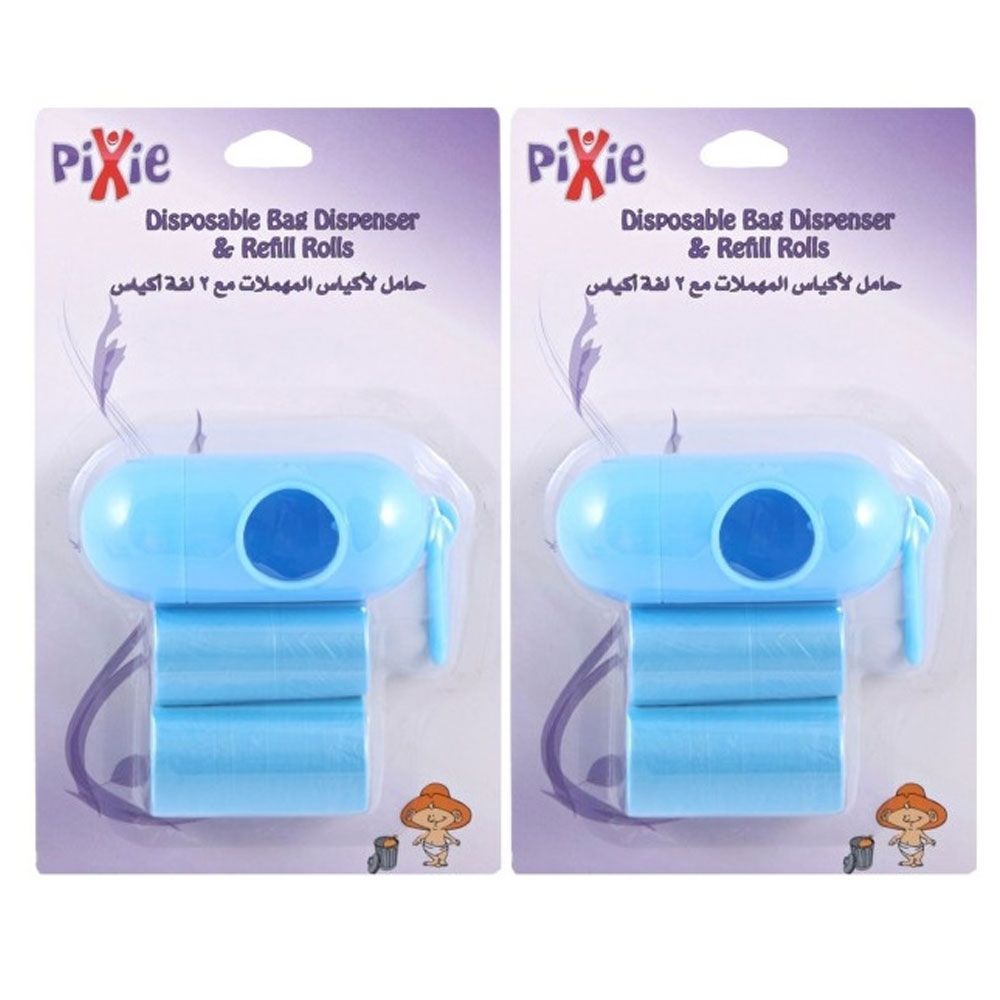 Pixie - Disposable Dispenser Bag & Refill, Blue (Bundle of 2)