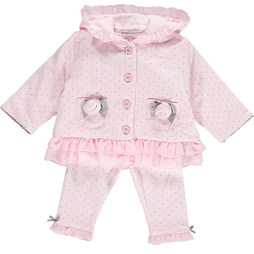 Mintini - Floral Top, Legging & Jacket - Pink