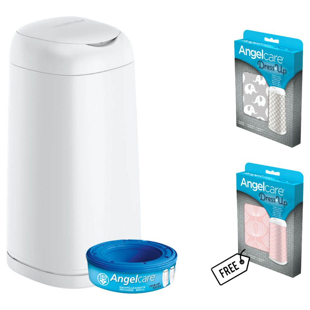 Angelcare - Bundle Dress Up Bin + 2 Sleeves - Pink & Grey