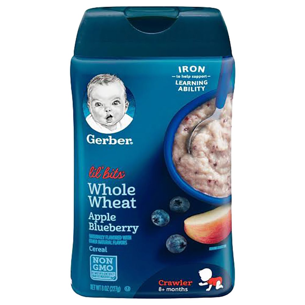 Gerber - Whole Wheat Cereal 8+ Months Apple Blueberry 227g