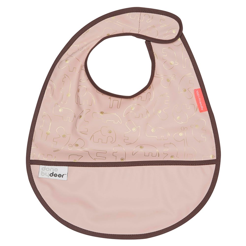 Done by Deer - Bib With Velcro Contour - Gold & Powder