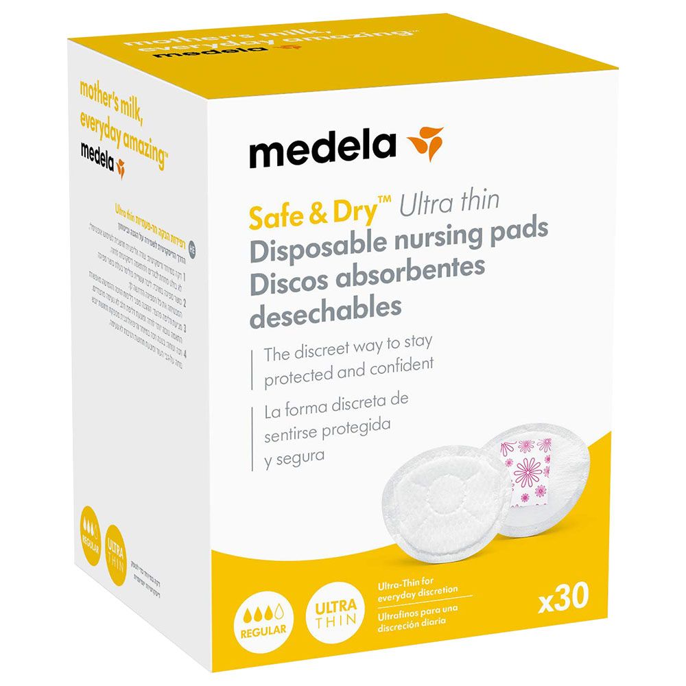 Medela - Safe & Dry Ultra Thin Nursing Pads 30 Units - White