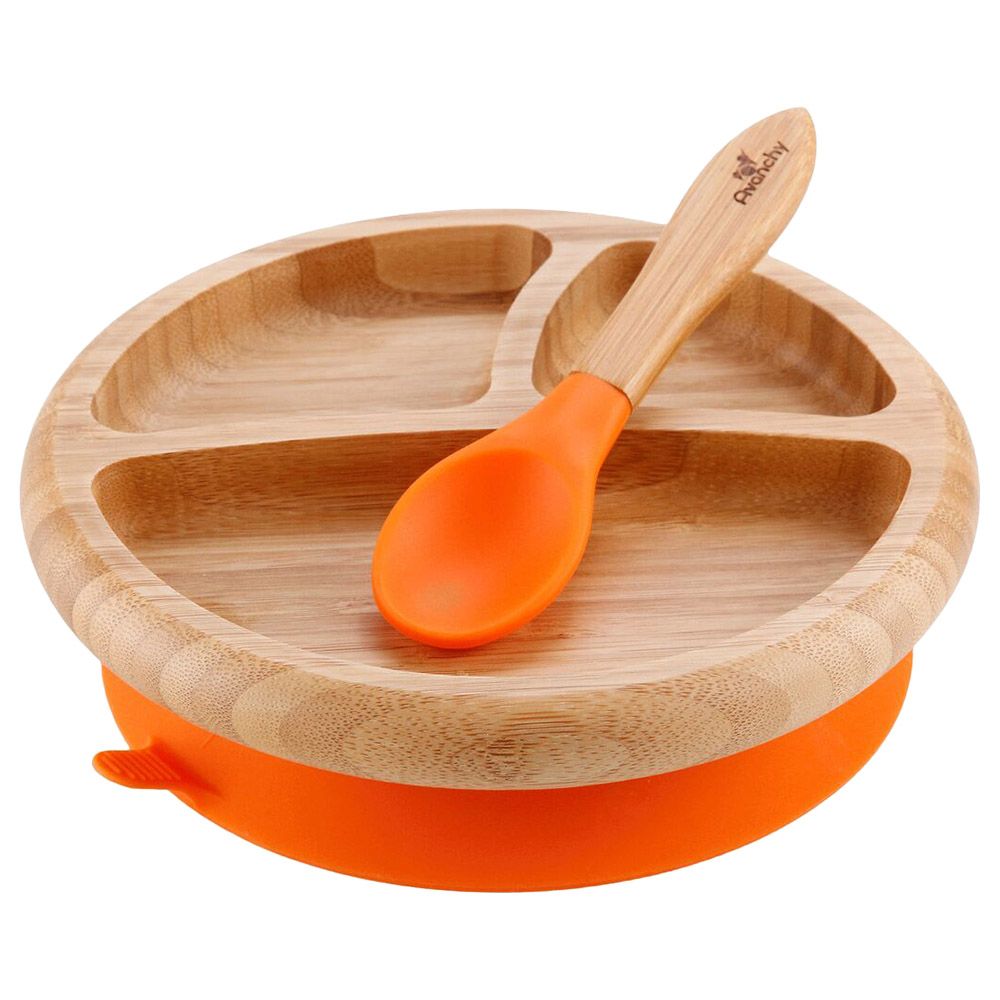 Avanchy - Bamboo Suction Classic Plate + Spoon OG