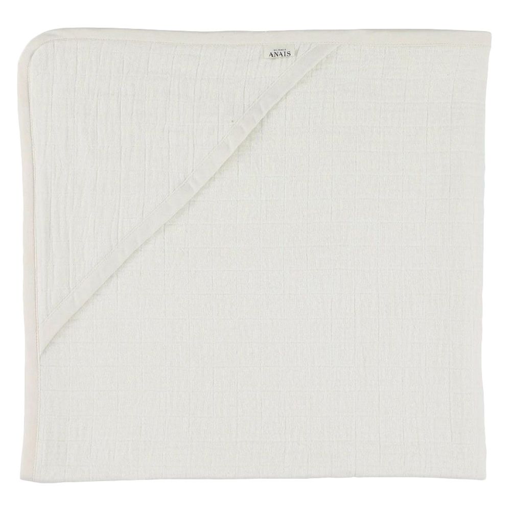 تريكسي- منشفة بقلنسوة- أبيض