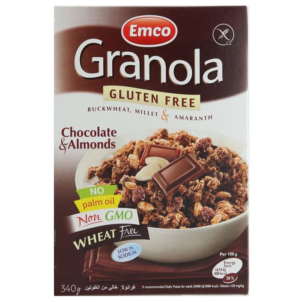 Emco - Gluten Free Granola With Chocolate And Almonds 340g