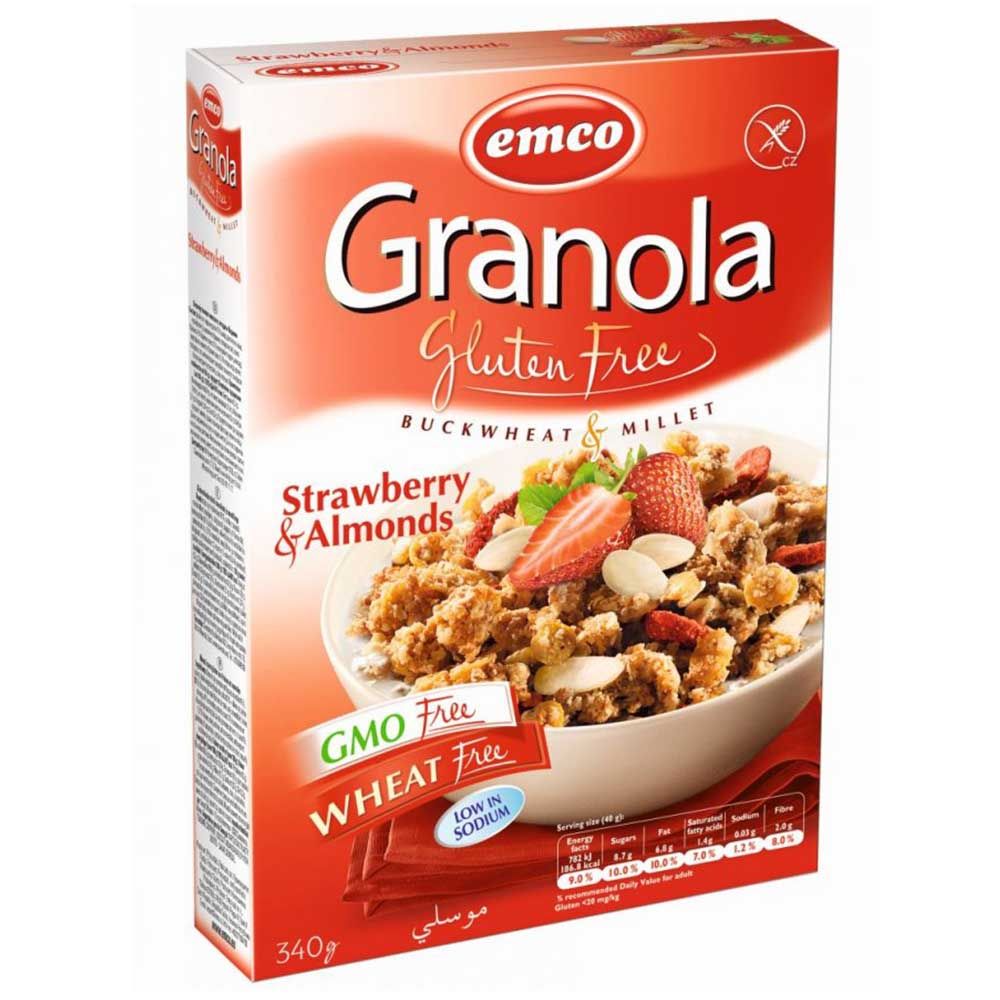 Emco - Gluten Free Granola With Strawberries & Almonds 340g
