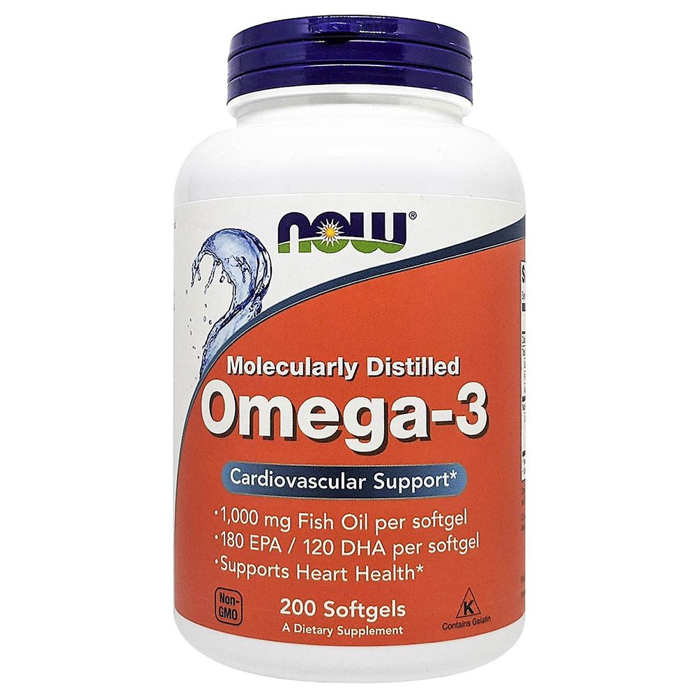 Now Foods Omega-3 1000Mg Molecularly Distilled 200 Softgels