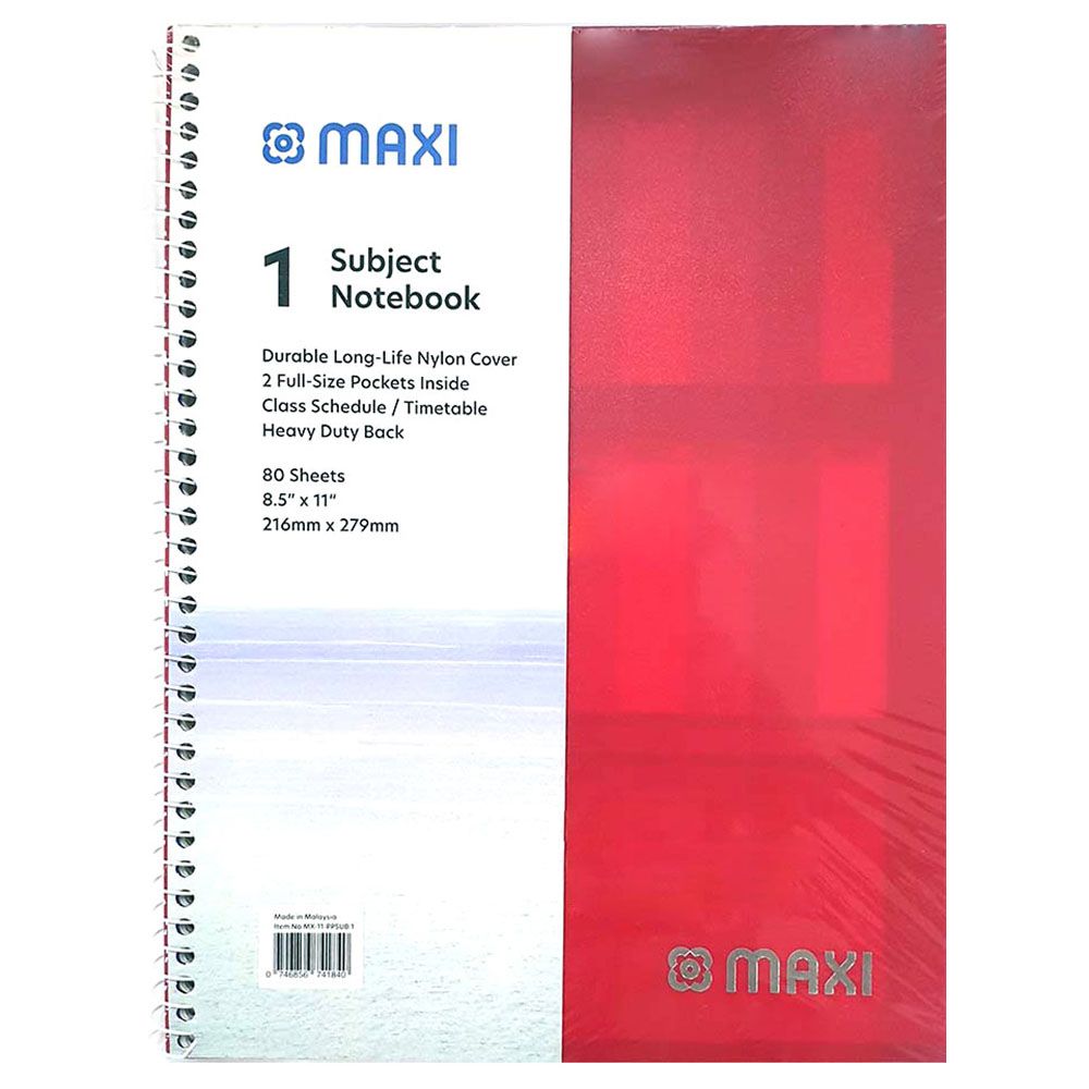Maxi - 80 Sheets Spiral 1 Subject Notebook
