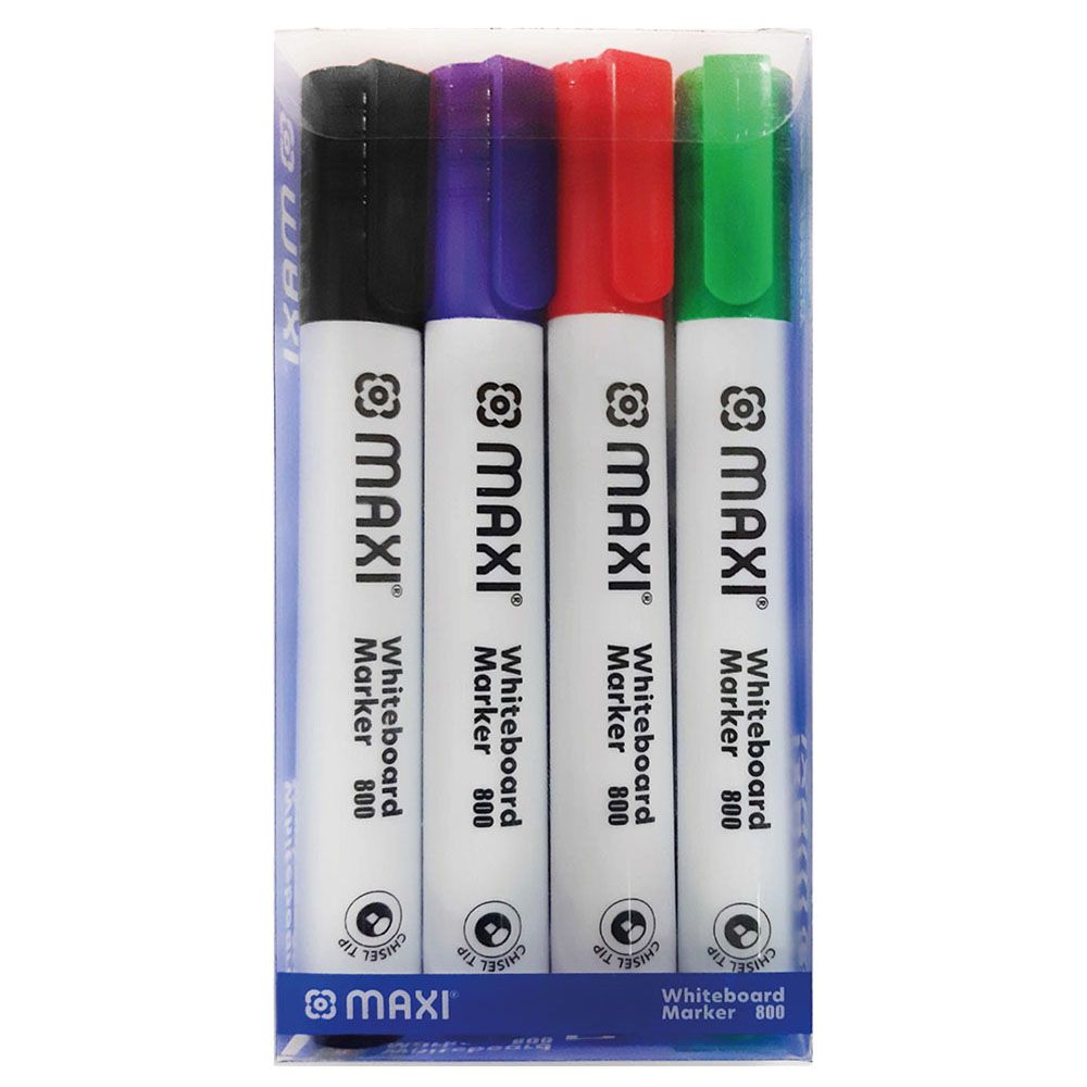 Maxi - White Board Marker Chisel Tip Set of 4