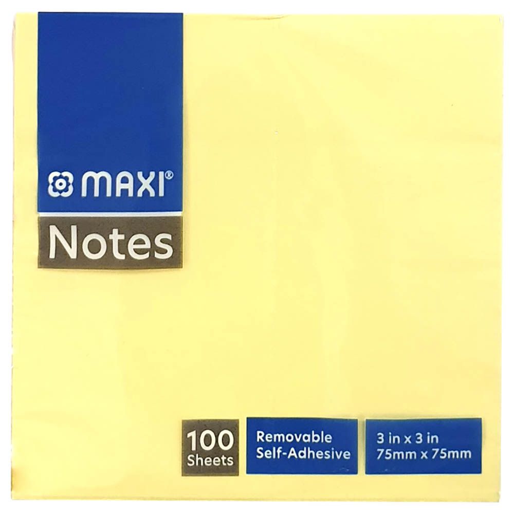 ورق ملاحظات لاصق مسطّر لون أصفر من ماكسي 100 ورقة