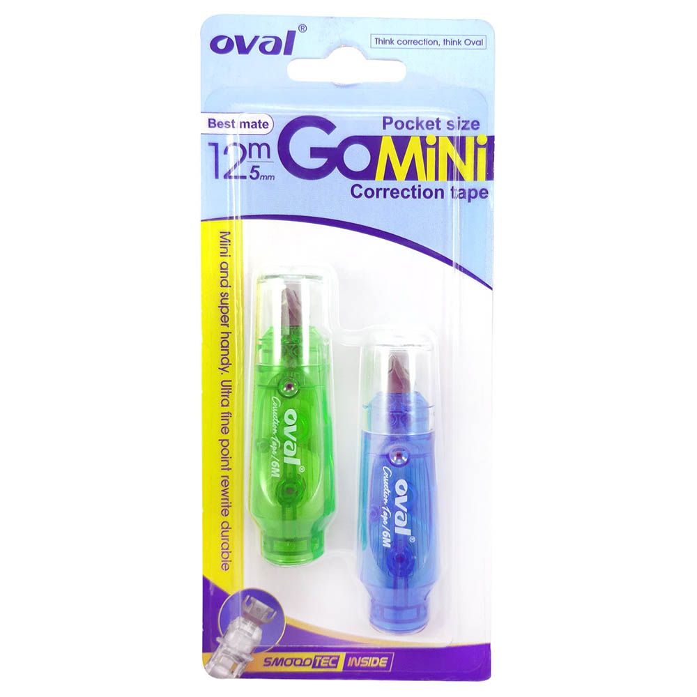 Oval - Correction Tape 5m x 6m Blister Pack of 2