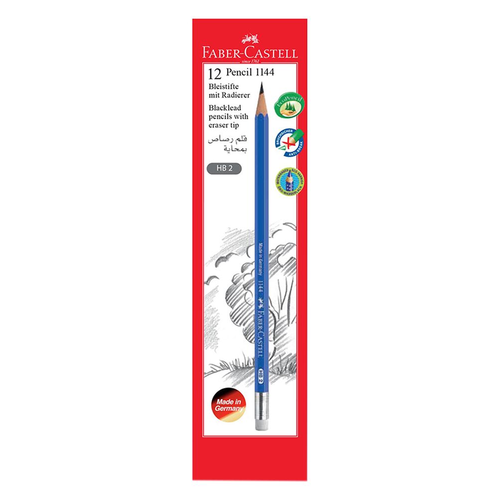 Faber-Castell - Black Lead Pencil with Eraser Tip - Blue