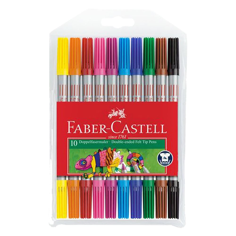 Faber-Castell - Plastic Double Ended Felt Tip Pen 10pcs