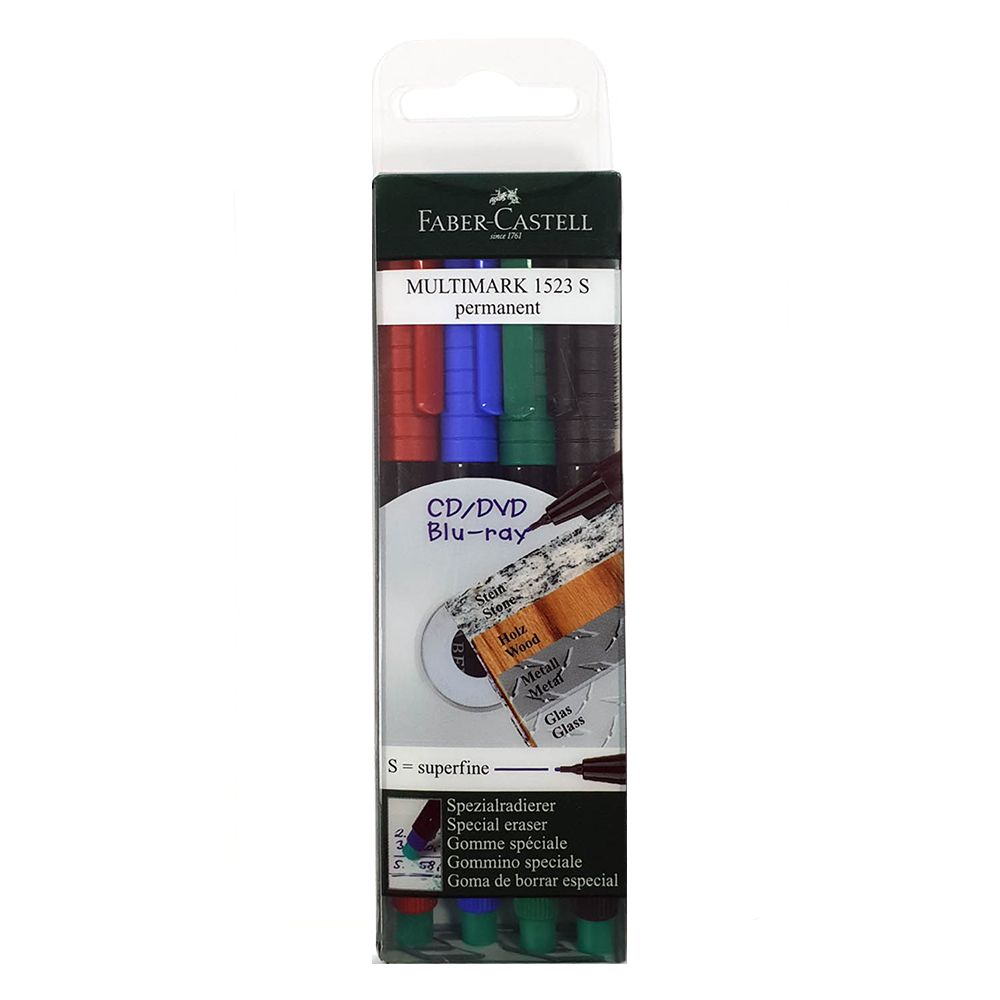 Faber-Castell - Multimark Permanent Marker Pack of 4