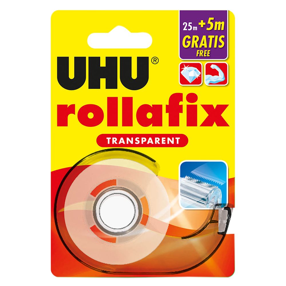 UHU - Rollafix Stationary Tape 25m - Clear